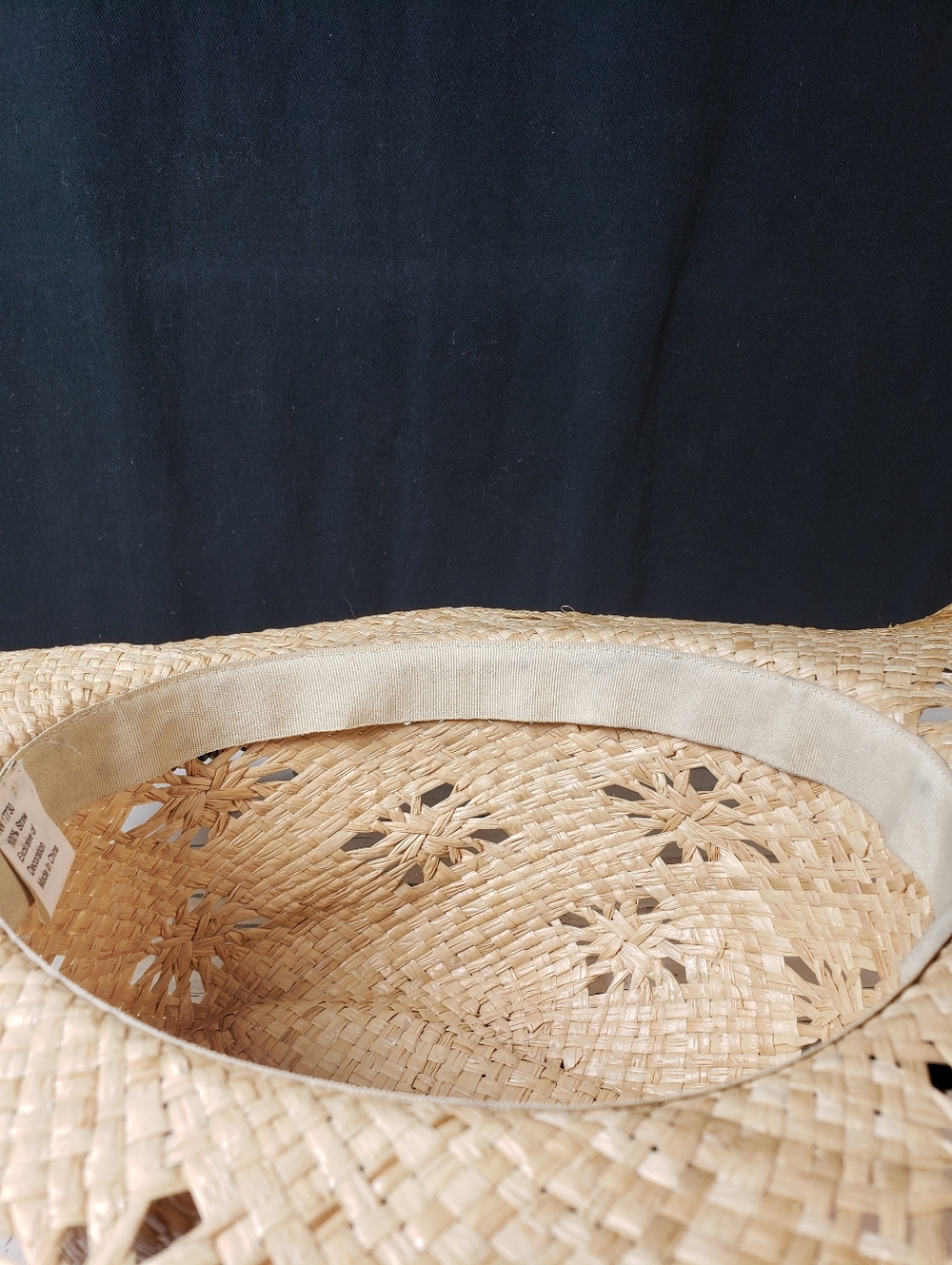 Distressed Style Straw Cowboy Hat with Faux Turquoise Beaded Hatband - OS Unisex - Picture 11 of 14
